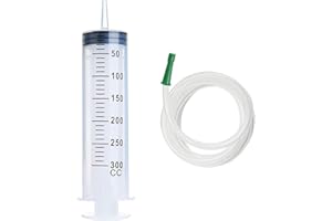 JRJRN 300ML Plastique Seringue avec Tube, Répétable Seringue D’alimentation, Seringue Alimentaire Animaux, Scellées Individuellement Seringue pour L'alimentation des Animaux de Compagnie