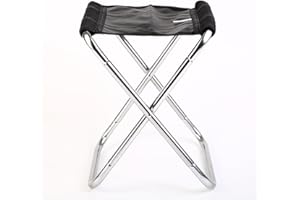 LSLANSOON Heavy Duty Camping Stool, Folding Camp Stool with Thickened Tube Frame, Portable and Waterproof Small Seat for Outdoor Hiking Backpacking Fishing Picnic