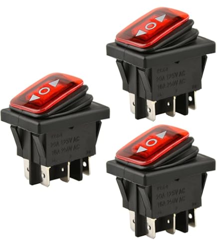 Interrupteur à Bascule DPDT 6 Broches - Inverseur De Polarité DC 12V 10A - 2 Pièces Avec Fils