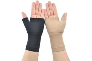 Atan Compression Wrist and Thumb Support for Arthritis, Carpal Tunnel, Joint Pain, Sprain, Sports, Hand Instability| Improve Circulation| Breathable, Ergonomic, and Supportive, 1 Pair (Beige, L)