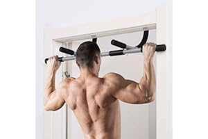 HOMCOM Pull-Up Bar for Doorway, Home Fitness Door Horizontal Push up Bar for Indoor Gym Upper Body Workout, Grey