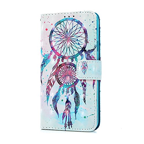 Badalink Case für Samsung Galaxy S5 9600 I9600 PU Leder (TPU innere Schicht) Tasche Flipcase Gemalt Schutzhülle mit Kreditkarteninhaber Kippständer Magnet-Schloss Handyhülle Dual-Traumfänger - 4