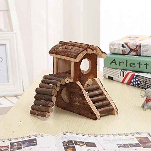 AOAO Hamster huts bird animal hut house room nest children gifts handmade products 6.7x3.2x6.7inch/17x8x17cm