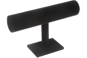 TENINYU Hovering T-Bar Bracelet Necklace Earring Bangle Pendants Anklet Tower Watch Key Jewelry Display Stand for Home Organization (Black Velvet)