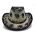 Produktbild Wkae Schutzhülle Frauen Herren Handarbeit Stroh hat Sombrero Western Cowboy Hüte, dunkelblau, 55-58 cm