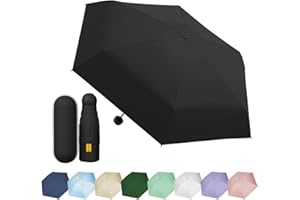EEPLUYTY Mini Parapluie Parapluie à Six Os, Manuel Compact Résistant Au Vent Parapluie Pliant, Parapluie Ensoleillé, Parapluie De Protection Uv, Pratique Et Portable