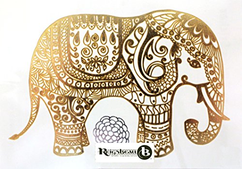 Beautiful Mini Metallic Temporary Tattoo - (Various Designs) by ReignBeau B (Golden Elephant)