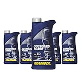 API TD MANNOL 5 x 1L Outboard Marine 2-Takt/API TD NMMA TC-W3 Bootsmotorenöl