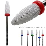 CRYSTALUM® Ceramic Nail Drill Bit Flame/Bullet Shaped Electric Rotary Nail File (Fine)