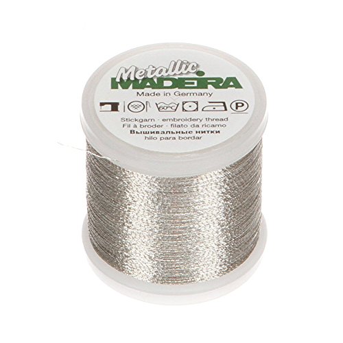 Metallic 200 m Stärke 40 Farbe: 4000 silber 200 m Madeira Garne # 98424000 NEU in OVP