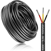 10 meter 20 AWG 3 x 0,5 mm² elektrische draad, 3-aderige aardkabel, 5 V/12 V /24 V stroomkabel, vertind koperen kabel, flexibel en zacht, lage impedantie, hoge temperatuurbestendigheid, verlengkabel