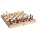 Produktbild MX kingdom Schachspiel Klassisches Holz Reise Schach mit Magnet Staunton Figuren und klappbares Spielbrett - Handgefertigt von Handwerkern in Feines Rosenholz mit Einem Walnuss