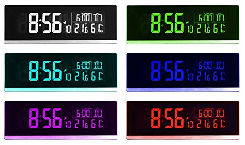 infactory Tisch-Funkwecker mit Thermometer, Hygrometer und USB-Ladebuchse, 2 A - 4
