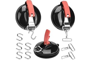 oumuik Przyssawka, przyssawki do markizy z 6 haczykami w kształcie litery S, klips pierścieniowy 3D