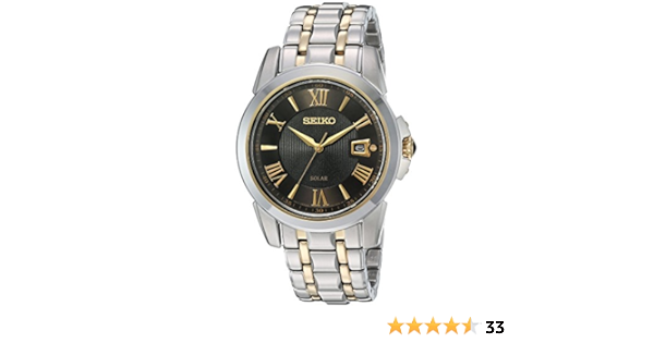 Seiko Herren-Armbanduhr SNE398 LGS Solarbetrieben, analoges Display,  Japanisches Quarzuhrwerk, zweifarbig : Amazon.de: Uhren