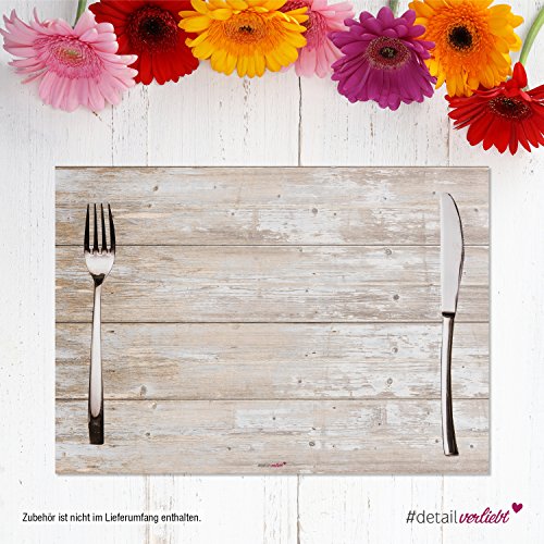 Papier-Tischset „Holz hell“,“used-look“, „shabby-chic“, in DIN A3, dv_121 – Ideal als Unterlage für Teller, Besteck und Gläser | Tisch Tischset Tischdecke Platzmatte Platz Esstisch Menü Essen Dinner #detailverliebt - 3