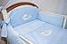 5 Piece Baby Duvet Bedding Set Bumper, Covers - SLEEPING BEAR To Fit (Cot 120x60, Blue Check)