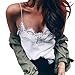Produktbild Tanktops Damen Dasongff Damen Tank Tops Spitzennähte Trägerlosen BH Weste Leibchen Crop Top Weste Bralette Shirt Bluse Trägertop Cami (L, Weiß)