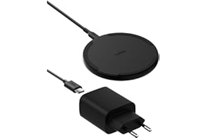 Belkin Cargador Inalámbrico de 15 W, Estación de Carga para iPhone 16, iPhone 15/14/13 Series, AirPods, Samsung Galaxy S25, Galaxy S24, Pixel - Fuente de alimentación y Cable incluidos - Negro