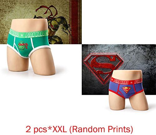 Pink Hero 2 Pcs Mens Cotton Boxer Brief Shorts Sexy Underpants New Underwear (2pcs-2XL)