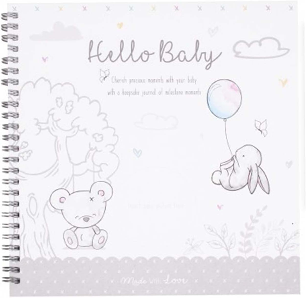 YöL Hugs & Kisses Baby Milestone Journal Keepsake Toddler Newborn Shower Christening Gift Diary