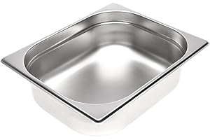 Allpax Récipient GN 1/2 en acier inoxydable - Hauteur : 100 mm - Récipient gastronomique résistant à la chaleur et à la chaleur - Pour égoutter ou comme insert de cuisson dans le chauffe-plat