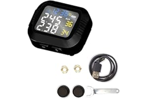 ‎GOOLRC GoolRC Motorrad Reifendruckkontrollgerät Mountainbike Drahtloses Reifendruckkontrollinstrument Kleines tragbares wasserdichtes Reifendruckkontrollsystem TPMS-Detektor