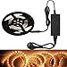 Produktbild LED Streifen Band Warmweiß Full Kit,LED Streifenlicht 5M,300 SMD 3014 LEDs Lichtband Lichtleiste LED Bänder mit Netzeil für Zuhause, Küchenschrank, Schlafzimmer Beleuchtung (2700-3000K)
