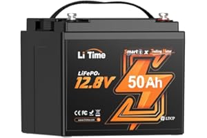 LiTime 12V 50Ah LiFePO4 Batteria Bluetooth con Protezione a Bassa Temperatura Progettata per Trolling Motor Boat, 15000 Cicli e 10 Anni di Vita per Caravan, Camper, Barche, Nautico, Motore Fuoribordo