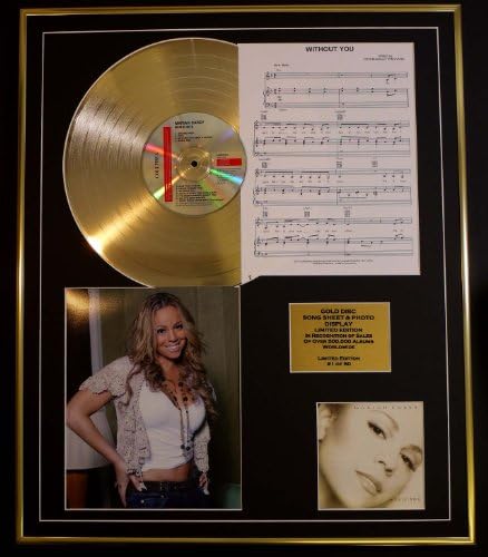 MARIAH CAREY/CD GOLD DISC, SONG SHEET & PHOTO DISPLAY/LTD. EDITION/COA/ALBUM, MUSIC BOX/SONG SHEET, WITHOUT YOU