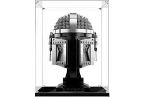 APRILA Lego 75328 Vitrine en acrylique de 2 mm pour casque mandalorien Lego 75328, modèle de casque mandalorien, vitrine étanche à la poussière, vitrine transparente, boîte de rangement pour modèles