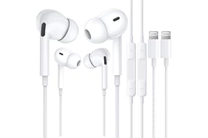 BEAMINGNET 2 Pack iPhone Kopfhörer mit Kabel [MFi-Zertifiziert] In-Ear Kopfhörer HiFi Sound Ohrhörer Isolating Lightning Anschluss Kopfhörer mit Mikrofon für iPhone 14/13/12/11/XR/XS Max/8 Unterstützt alle iOS