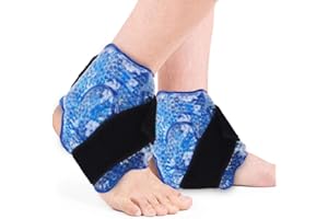 NEWGO Impacco di ghiaccio per lesioni alla caviglia, confezione da 2 con supporto in morbido peluche per gonfiore al piede, tendinite di Achille (blu)