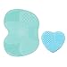 I-Dragon Makeup Brush Cleaning Mats,Makeup Brush Cleaner with 1 Apple Shaded Large Mat,1 Heart Shaped Small Mat Portable Washing Tool Silicone Brush Cosmetic Brush Cleaning Set