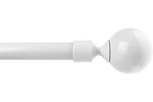 HOMEYA - Barra Cortina Extensible 70-120CM - Barra Metal para Cortinas con Remate Moderno - Palo 19mm para Cortinas Ligeras