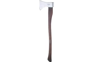 RUTHE Hache Hickory 1.400 g | Hache de Jardinage Robuste | Hachette à fendre avec Manche en Hickory 80 cm | Outil Durable pour Coupe et ébranchage | Acier forgé certifiée VPA/GS