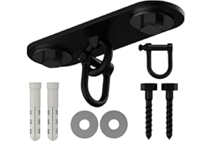 ATHLETICS GEAR AG PUNCH BAG CEILING HOOK by Athletics Gear | 18-guage Heavy Duty Bracket, 5” Long, 2 Fixing Holes with D-Shackle Swivel & Fixings (5" Ceiling Hook)