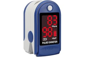 KAMROSE Fingertip Pulse Oximeter Batteries and Lanyard Included, Oxygen Saturation Monitor with LED Display Blood Oxygen Monitor, Finger Pulse Oximeter (Blue)