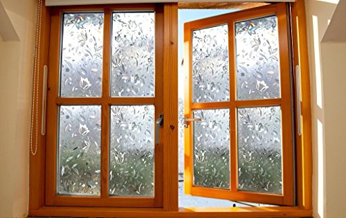 Zindoo 3D ohne Klebstoff Fensterfolie Dekorfolie Sichtschutzfolie Statische Folie für Heim Kueche Buero 45*200CM - 8