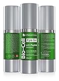 BEST Bio Cell Under Eye Gel Cream For Your Face • 30 ml • Organic • Removes Circles Puffiness and Bags • Peptide Hyaluronic Acid Plant Stem Cells • Boosts Collagen