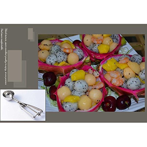 2 Edelstahl Scoop Löffel für Eis Früchte Nahrung Mash Küche Ball (mittelgroß & klein) - 5