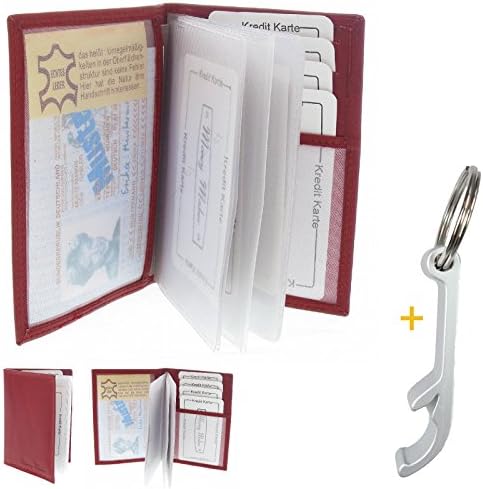 # 8018 Genuine Leather Card Case ID card case business card holder – Red