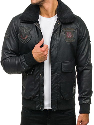 BOLF Mann Bomberjacke Jacke Herren bergangsjacke NATURE 4788 Schwarz L [4D4]