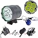 Produktbild Wii CREE 4x XM-L T6 Frontlichter FahrradLicht Fahrrad licht lamp 4800 lumen Fahrradlampe Fahrradbeleuchtung Stirnlampe mit 6x18650 Akkupack + Ladegerät & LED Mini Taschenlampe Schlüsselanhänger Keyring Handlampe Camping (4x)