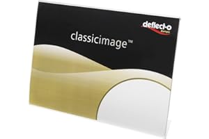 DEFLECTO Deflect-o - Soporte para cartel (A5, horizontal, con inclinación para mejor visibilidad), transparente