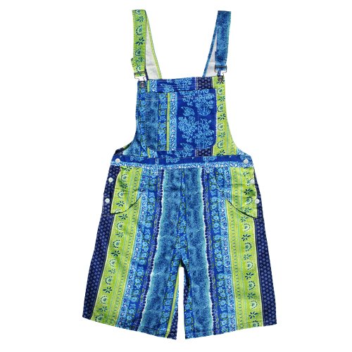 New Vibrant Stripe Short Dungarees PLaySuit Sz 10~18 (16)