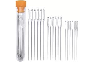 CCLKHY 18 Pezzi Aghi per Cucire a Mano, Grandi Aghi per Gli Occhi, Aghi da Cucito, Aghi da Rammendo per Cucire la Pelle a Mano (3 Taglie)