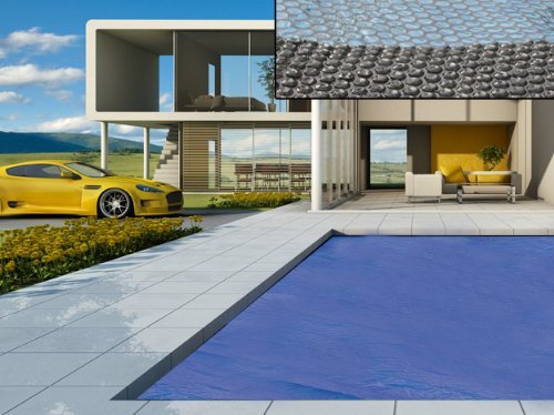 Miganeo® 732×366 cm Premium Solarplane schwarz/blau Poolheizung rechteckig für Pool - 8