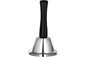 Ruibow Hand Bell Silver Service Bell Classic Hand Bells 6.5cm Diameter Hand Bells for Adults Multi-Purpose Handbells for School Wedding Family Party Christmas