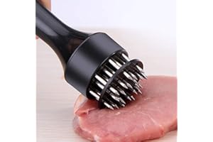 yufana Tenderizer per Carne,Tenera Carne in Acciaio Inox 21 Aghi in Acciaio Ago per Bistecca Martello per Bistecca Manuale Ago da Bistecca Affilato,per Carne Tenera Carne Suina Carne di Vitello(Nero)